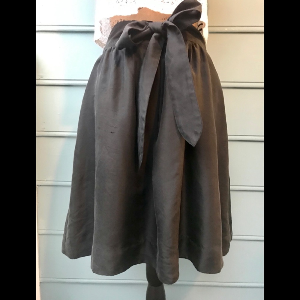 Black silk skirt
